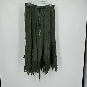 Womens Fairy Grunge Maxi Skirt Free Size Boho Whimsigoth Goblin Handkerchief Hem